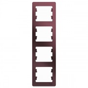 Рамка Glossa 4-постовая , вертикальная, баклажановый