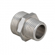 Ниппель латунный резьбовой переходной STOUT - 2"1/2 x 2" (никелированный)