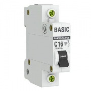 Автоматический выключатель EKF Basic ВА 47-29 1P 16А (C) 4,5кА (автомат электрический)